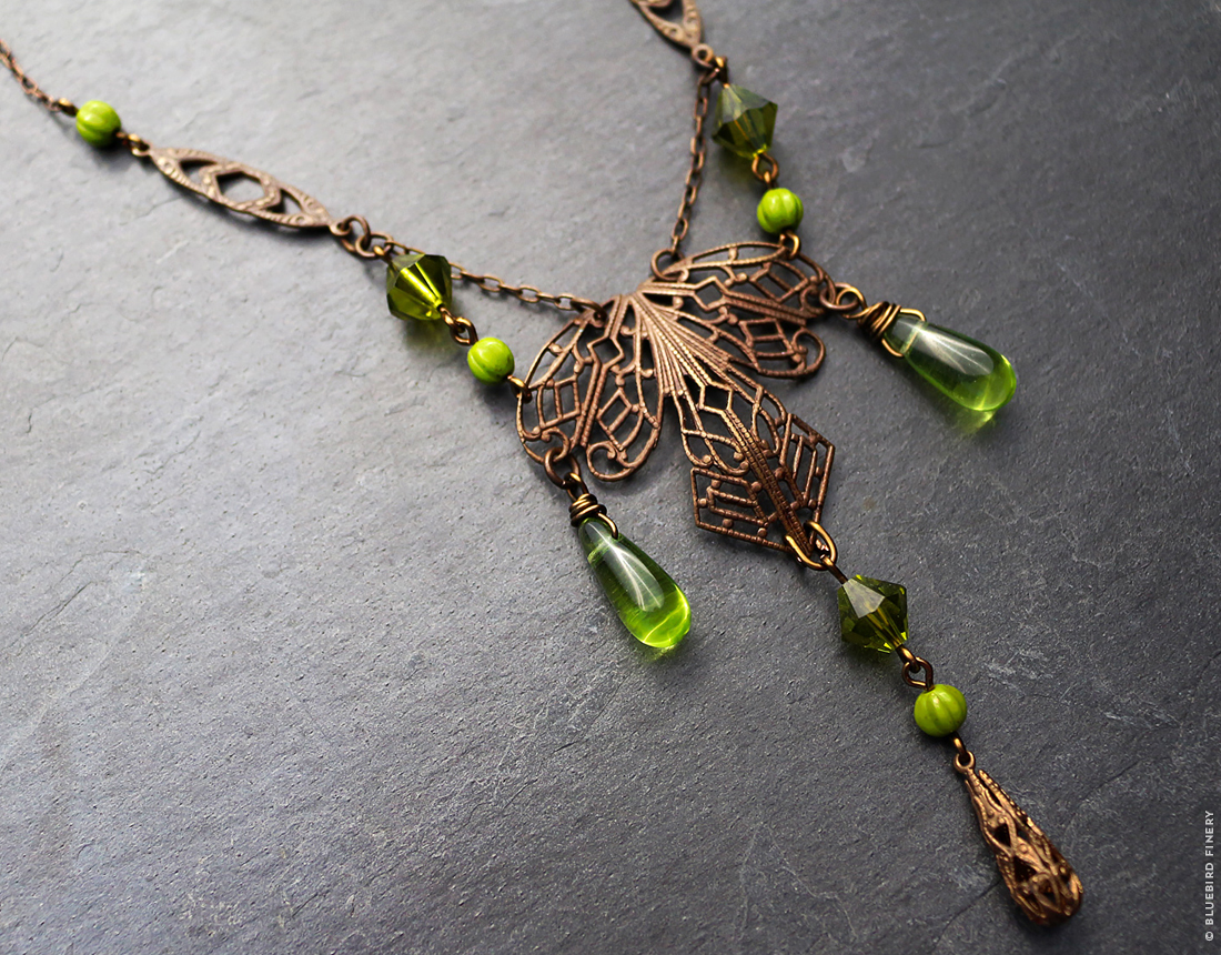Green Vintage Necklace | Bluebird Finery