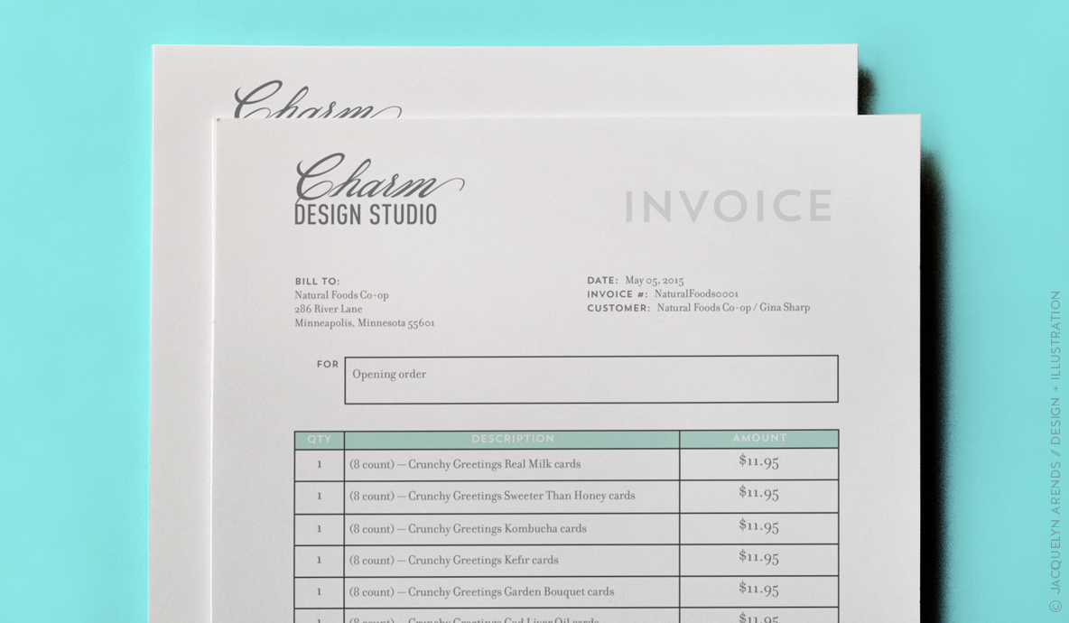 Charm Design Studio invoice