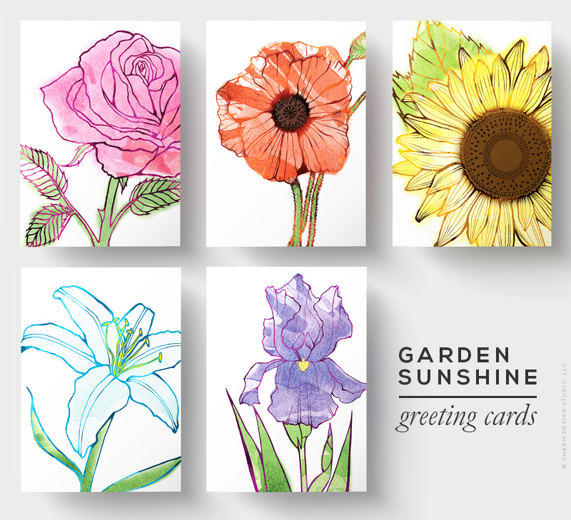 Garden Sunshine - floral collection by Charm Design Studio