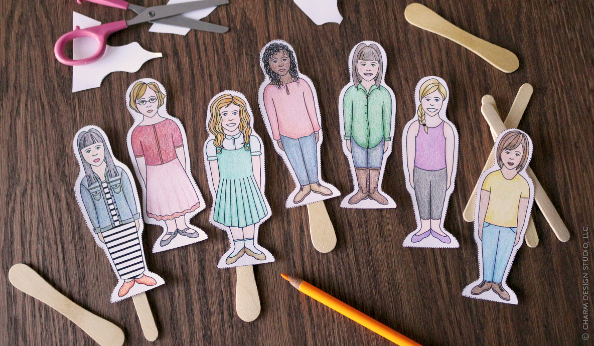 Popsicle Stick Paper Dolls - © Charm Design Studio, LLC.