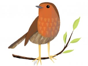 Contemporary Garden winter robin designed by Jacquelyn Arends; © Ganz/Midwest-CBK