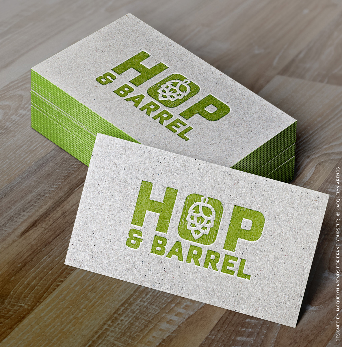 Hop & Barrel Brewing Company; business card for Brand Yourself, © Jacquelyn Arends
