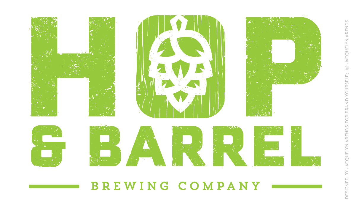 Hop & Barrel Brewing Company; logo design for Brand Yourself, © Jacquelyn Arends